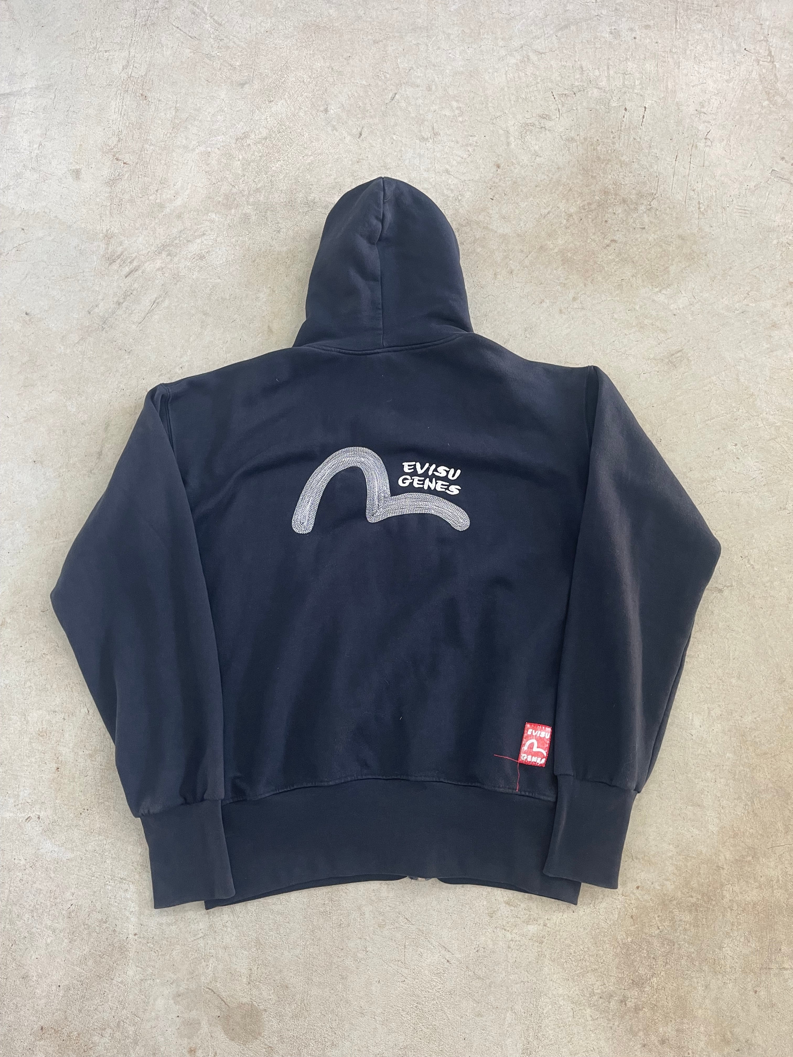 Evisu Jeans Heavyweight Full Zip Hoodie (XL) – Ticka Vintage