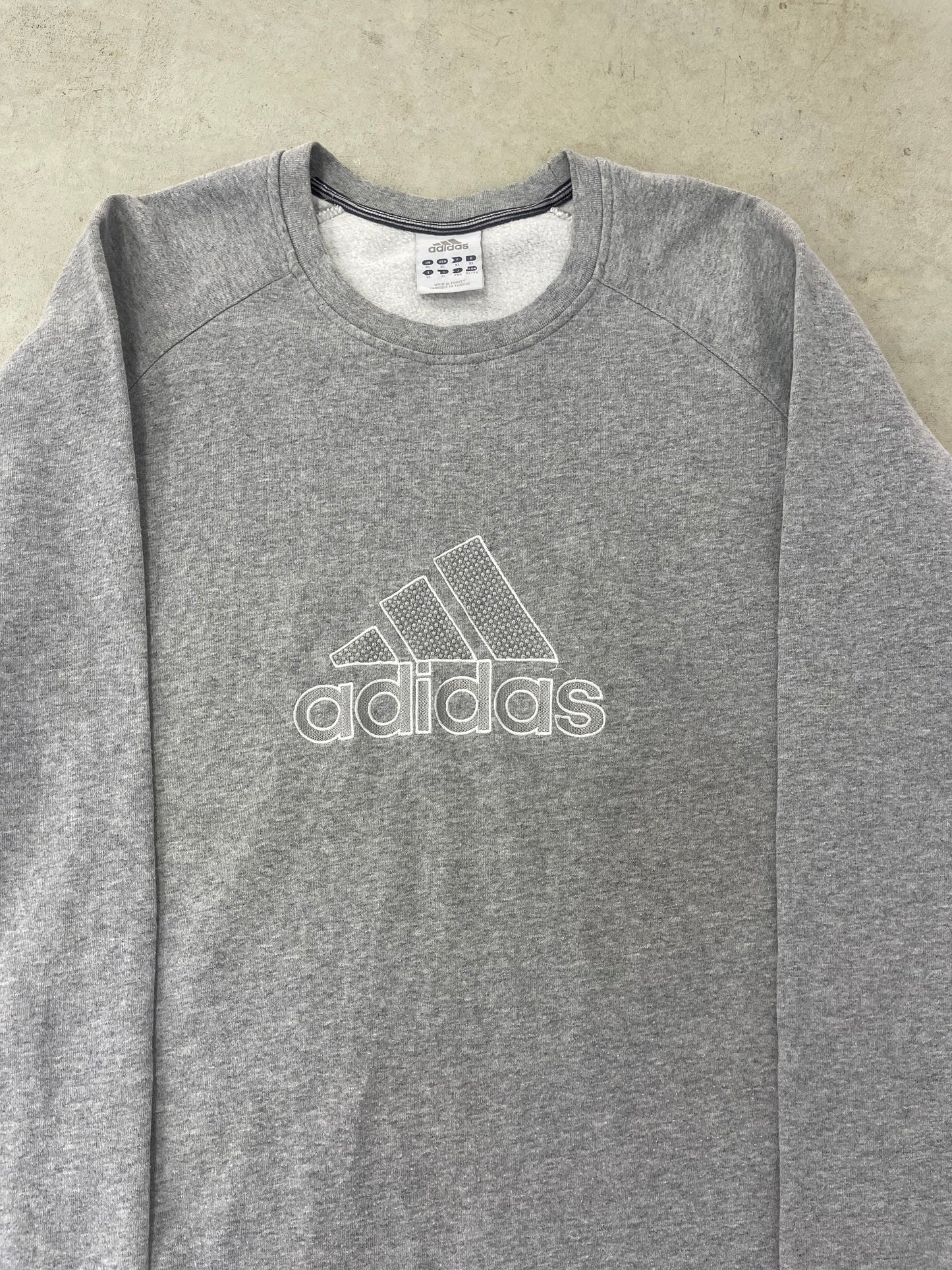 Vintage Adidas Embroidered Spellout Crewneck (XL)