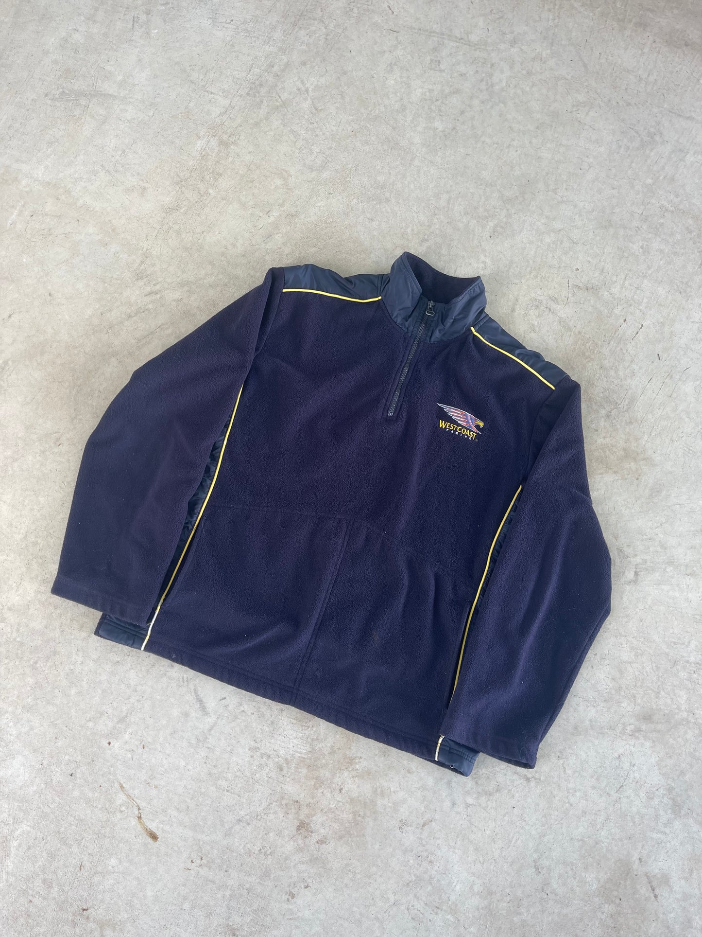 Y2K West Coast Eagles AFL Qtr Zip Fleece Jumper (L)