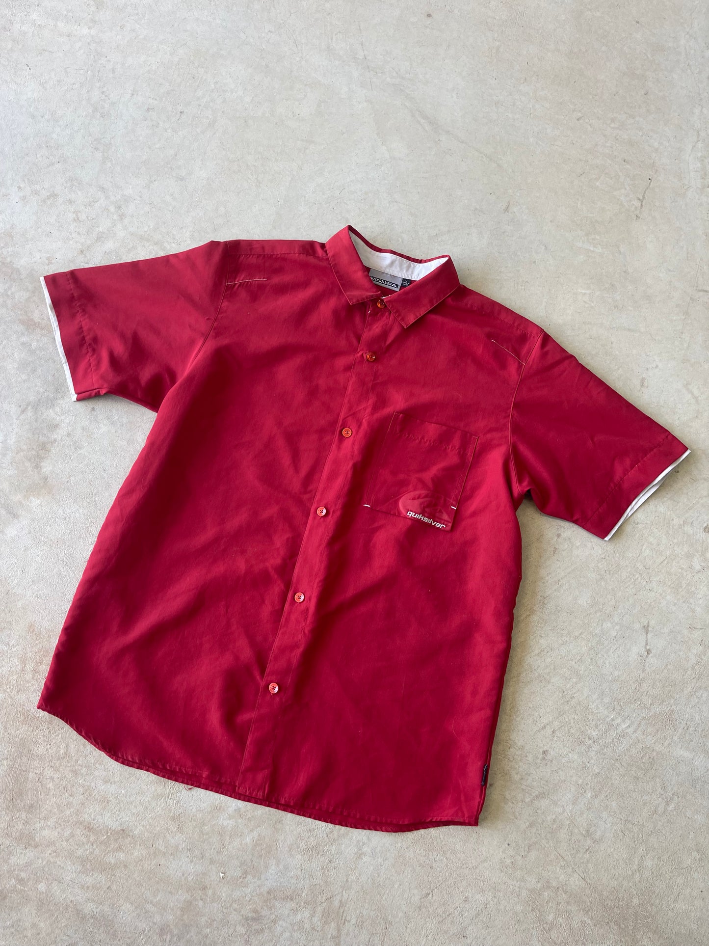 Y2K Quiksilver Short Sleeve Button Up Shirt (L)