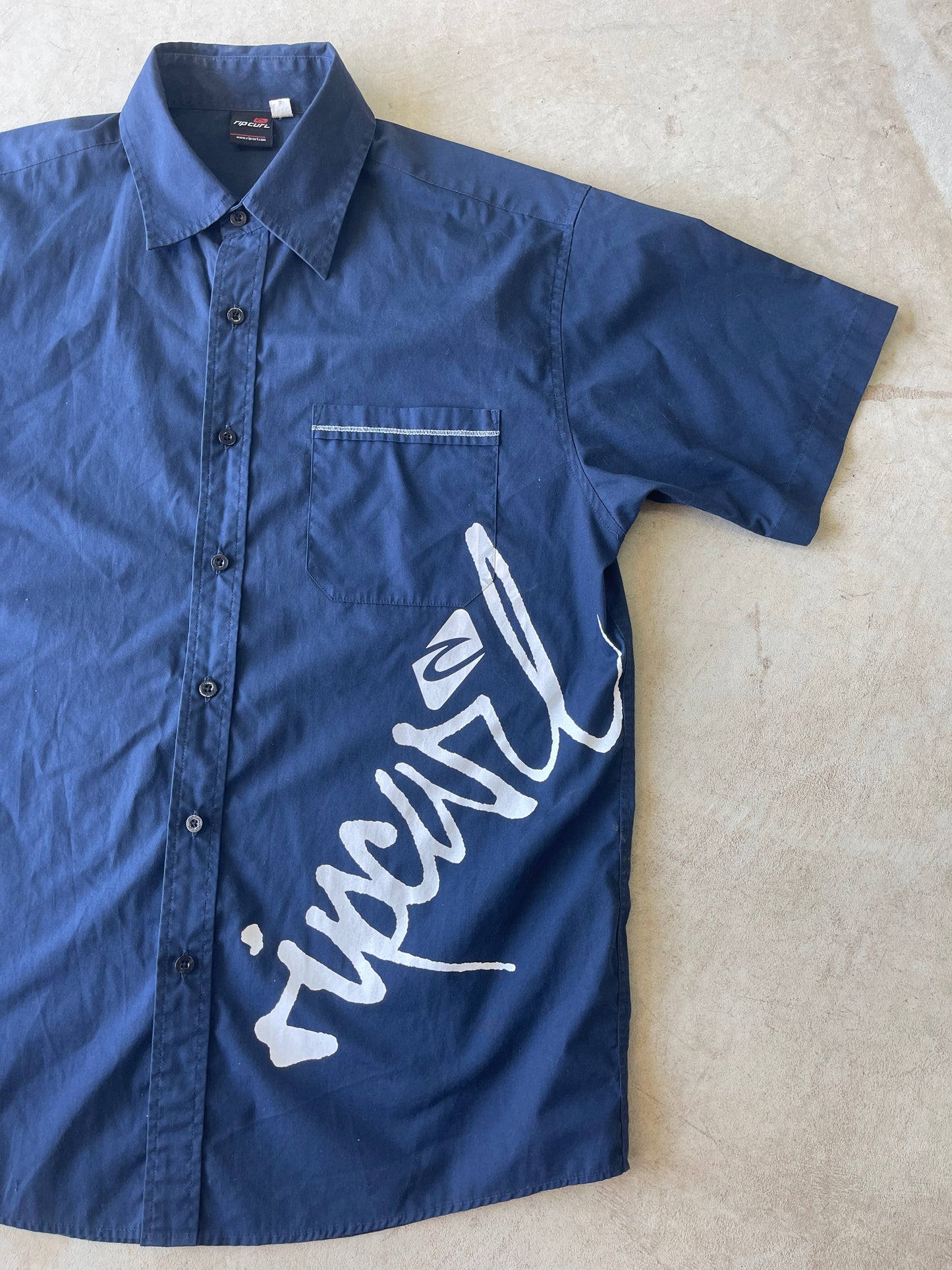 Y2K Rip Curl Short Sleeve Button Up Shirt (L)