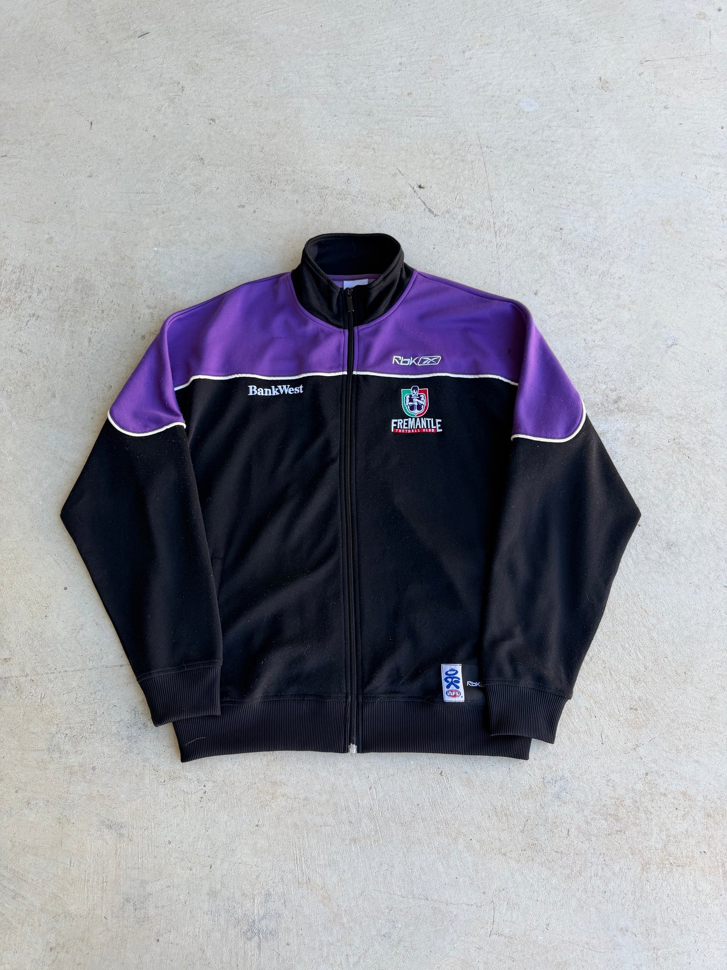 Vintage Reebok Fremantle Dockers AFL Full Zip Jumper (L)