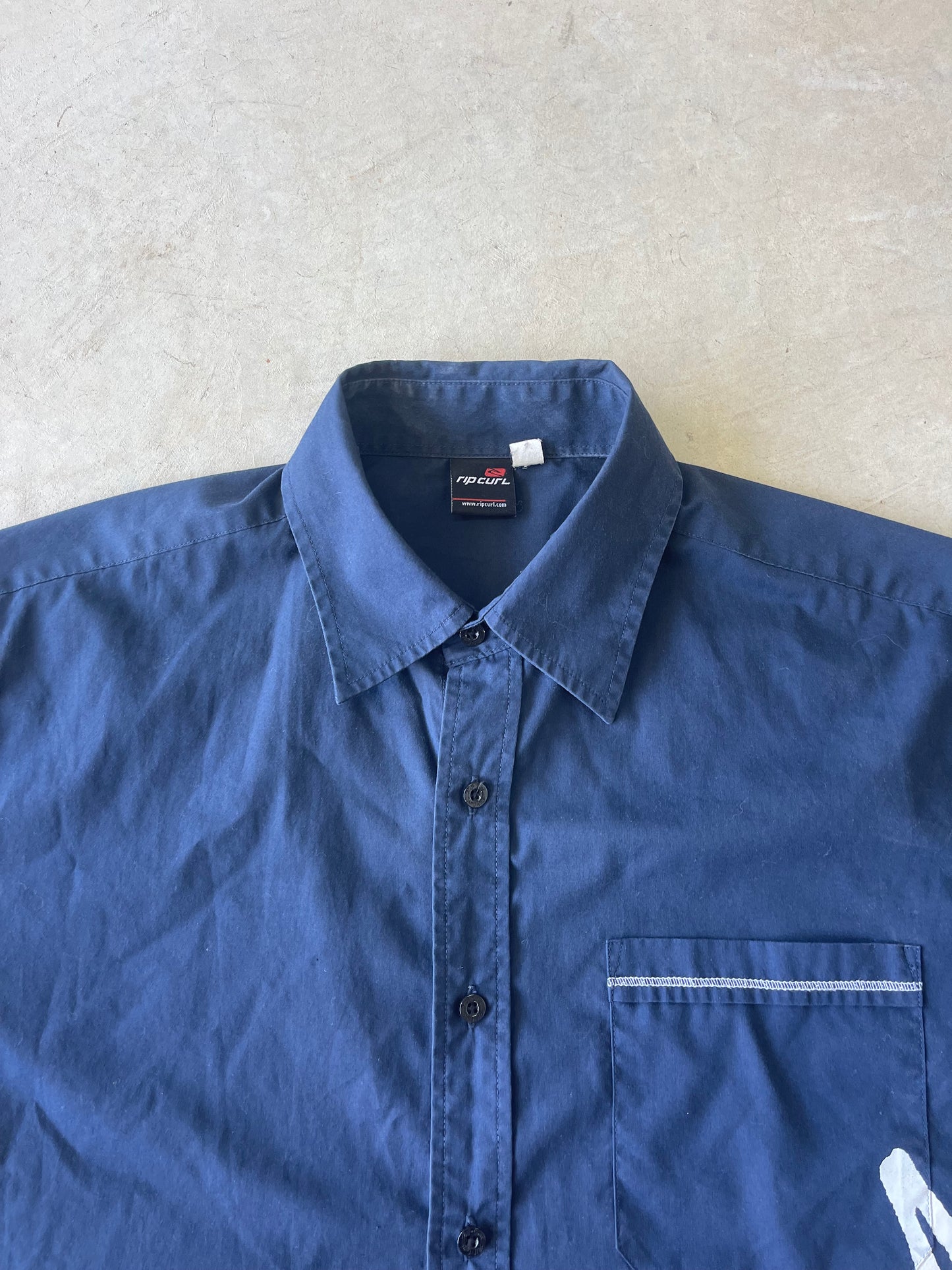 Y2K Rip Curl Short Sleeve Button Up Shirt (L)