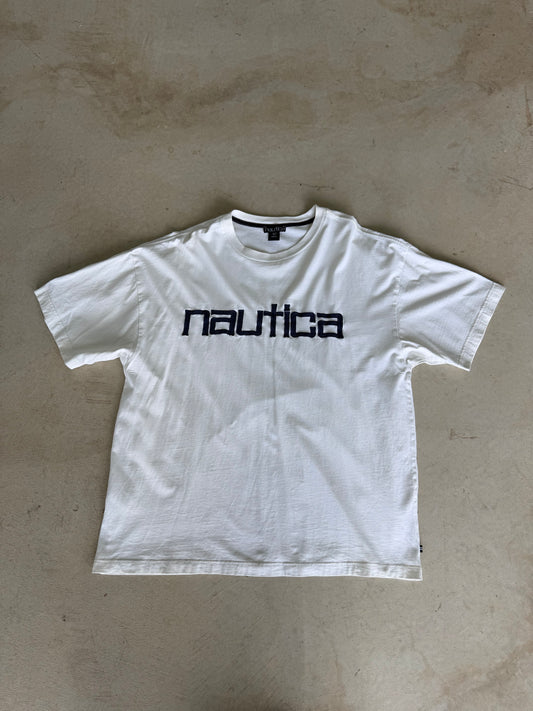Vintage Nautica Embroidered Spellout Tee (XL)