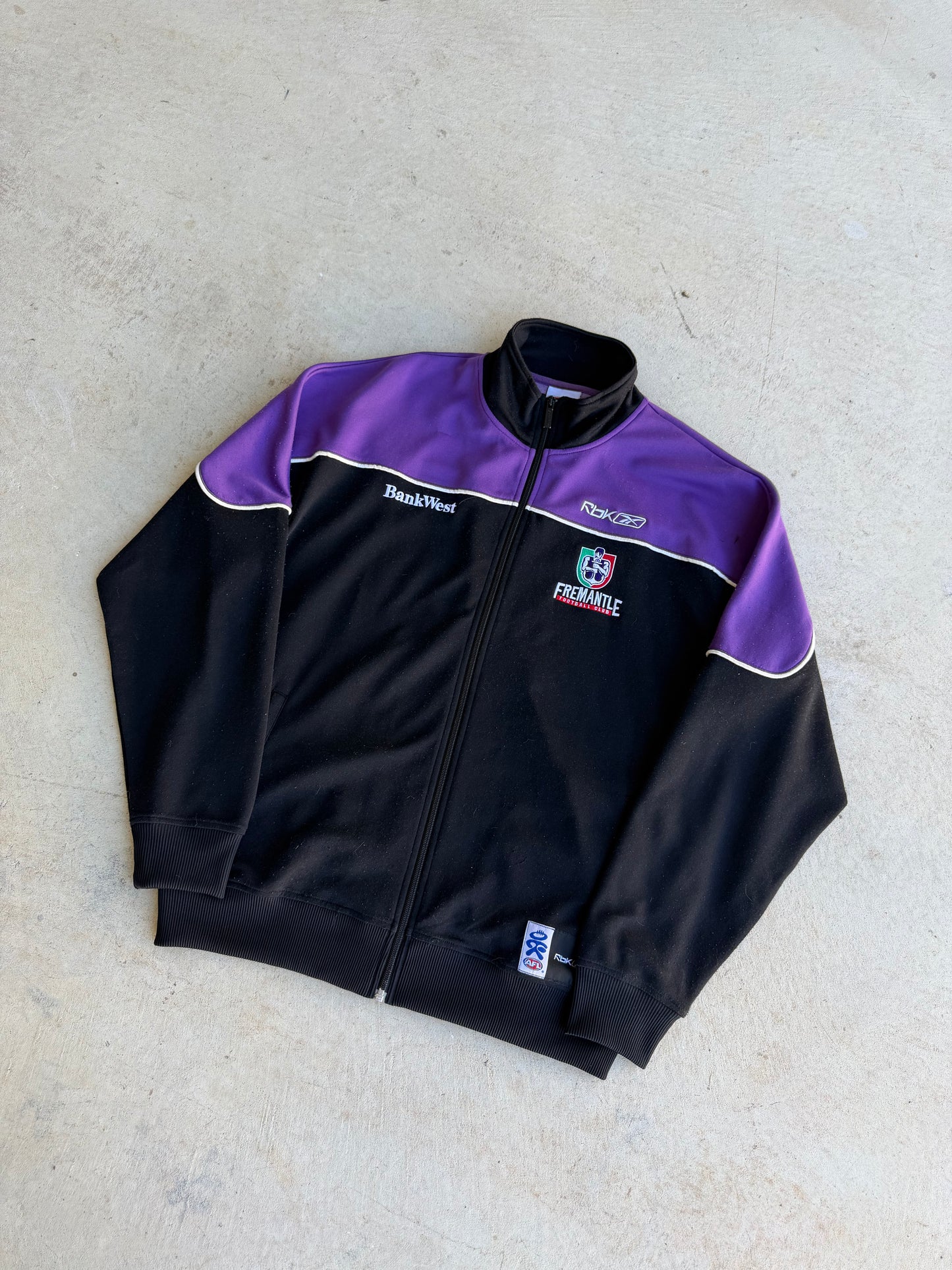 Vintage Reebok Fremantle Dockers AFL Full Zip Jumper (L)