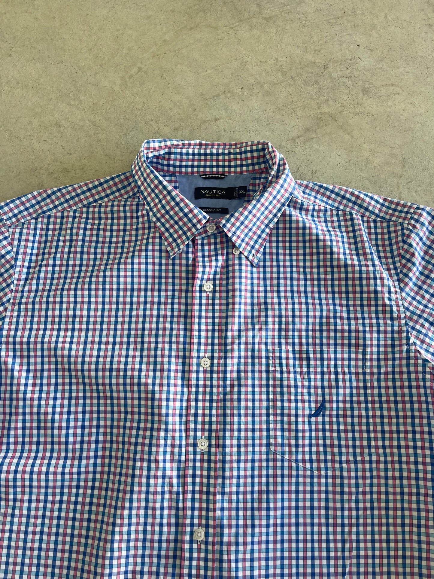 Nautica Short Sleeve Button Up Shirt (XXL)
